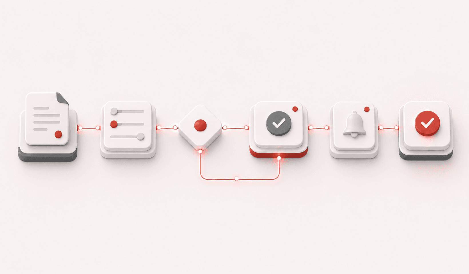 Flujo de automatización de procesos con estados conectados